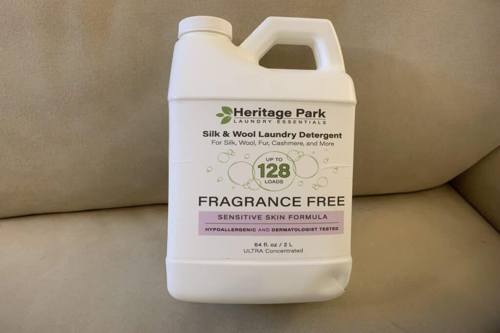 using heritage park detergent for silk washing