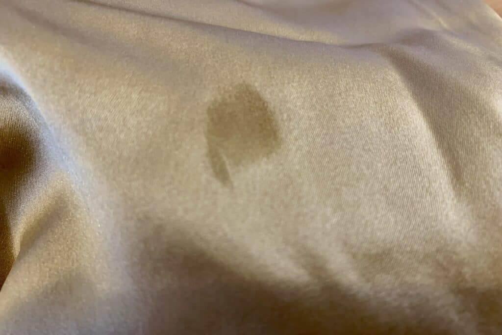 silk fabric with stain