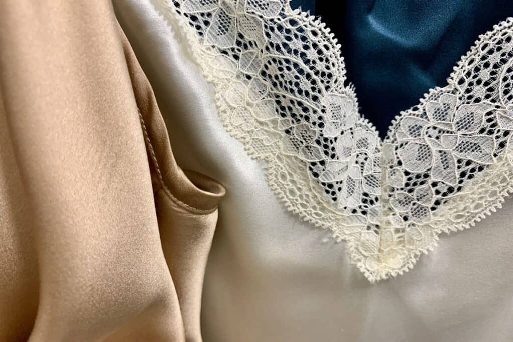 natural silk fabric detail