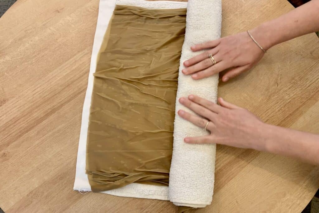 careful towel dry for beige silk