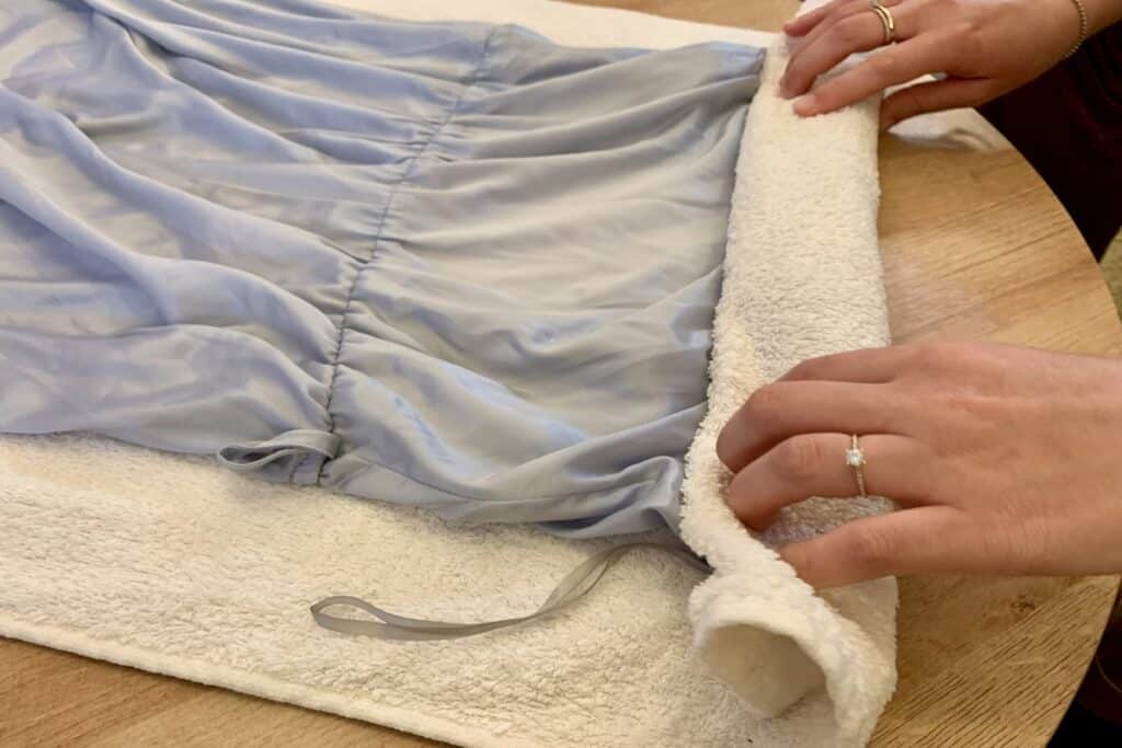 silk dress careful towel press