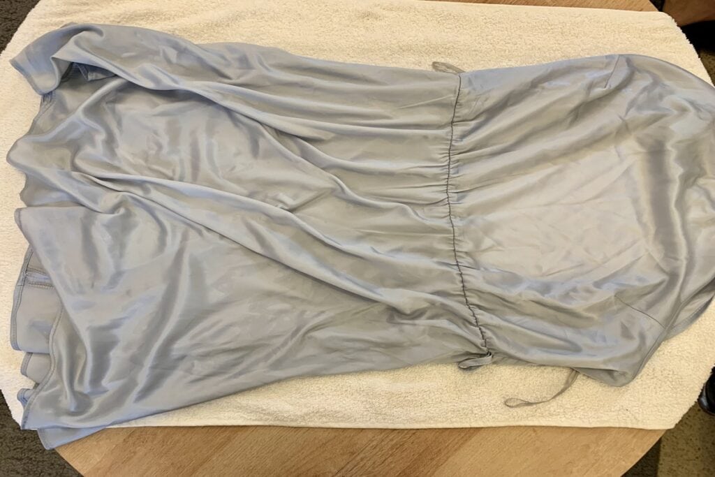 towel blotting for silk dress dryness