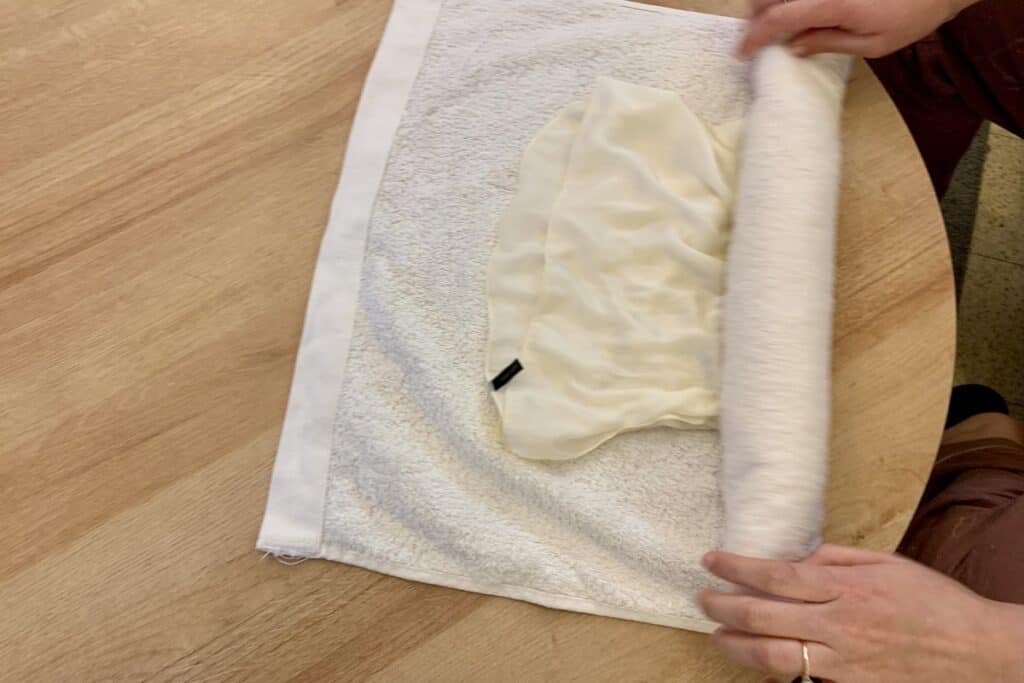 white silk scarf careful towel dry